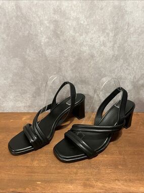 Caslon Black Strappy Block Heel Slingbacks size 13